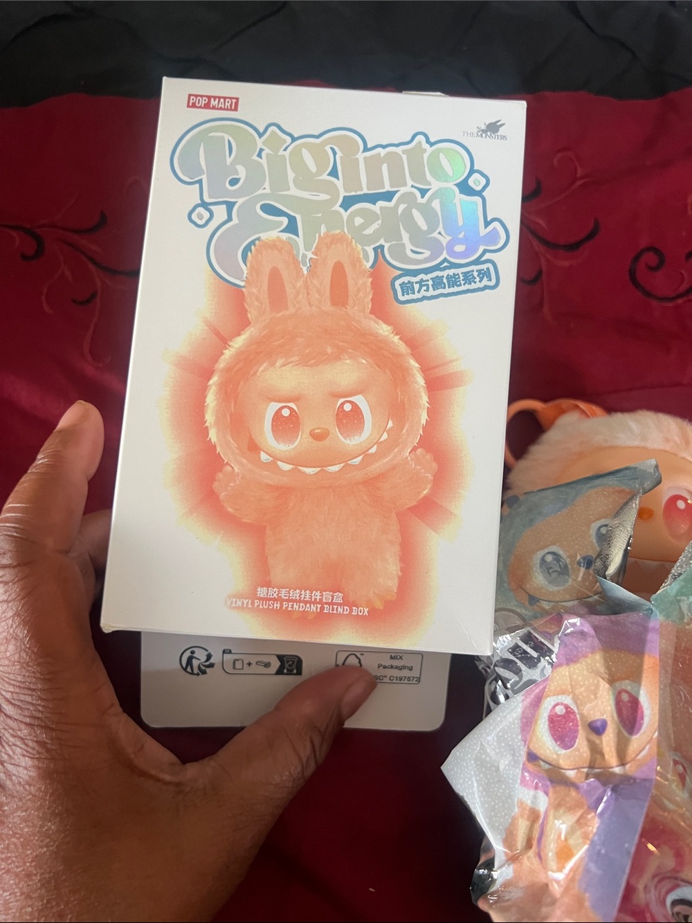 Big Into Energy Orange Bunny Plush Pendant